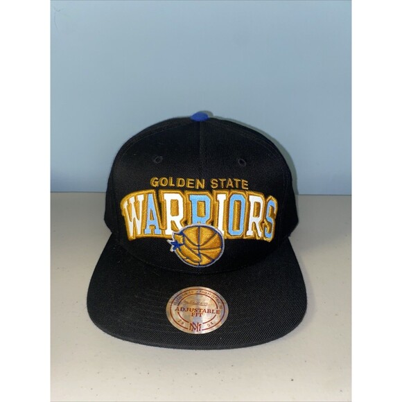 Mitchell Ness Golden State Warriors Adjustable SnapBack Black Hardwood Classics - Picture 1 of 6
